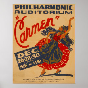 Plakat des Carmen-Opern-Vintages Theater-WPA