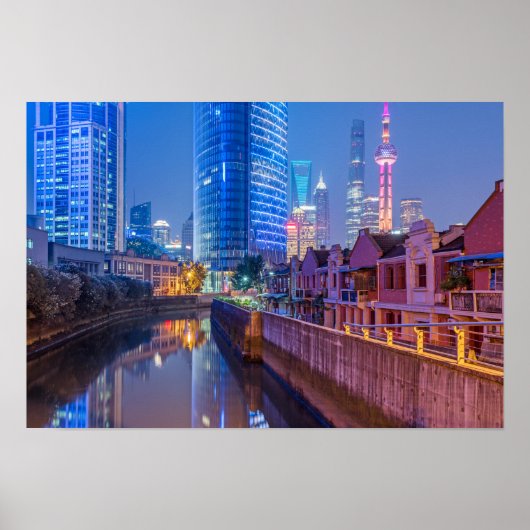 Plakat des Finanzdistrikts in Shanghai (Vorne)