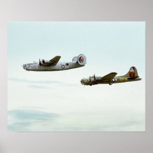 Plakat des Fliegen-B24 und B17
