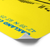 Plakat des internationalen Flughafens Oakland Land (Ecke)