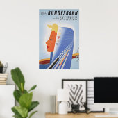 Plakat Deutsche Bahn -Bundesbahn Auch in (Heimbüro)