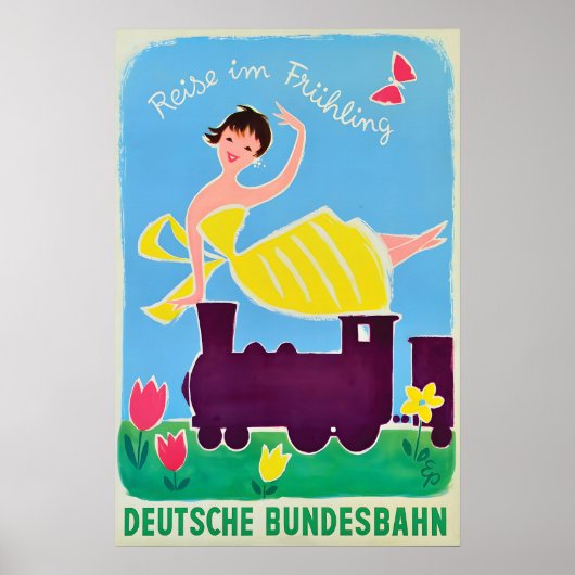 Plakat Deutsche Bahn -In den Frühling- (Vorne)