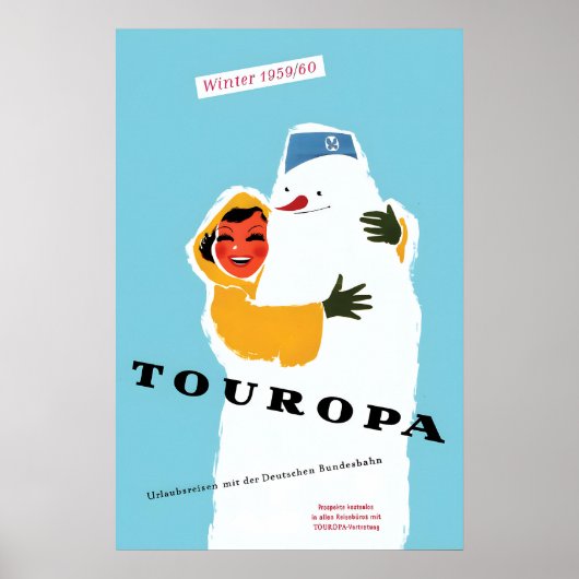 Plakat Deutsche Bahn -Touropa Winter 1959/60 (Vorne)