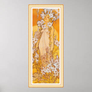 Plakat/Druck: Mucha - Blumen - Lilie Poster