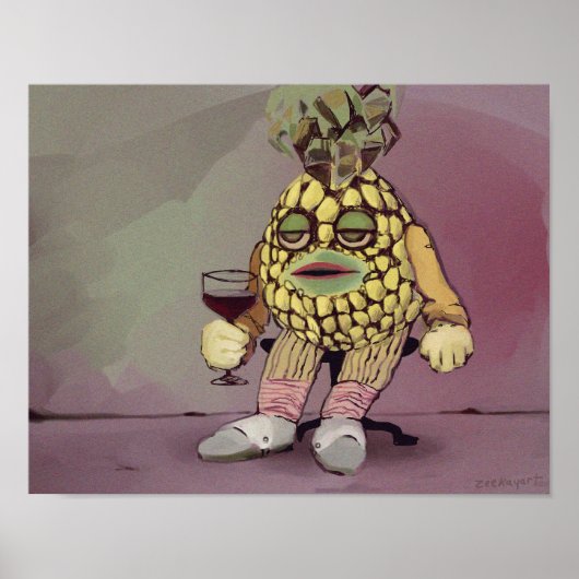 Plakat einer gebrochenen Ananas (Vorne)