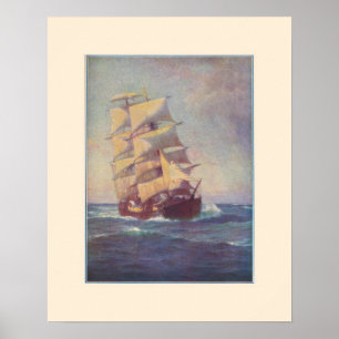 Plakat eines Rahsegelschiffs