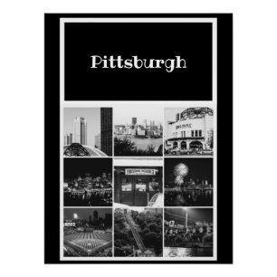 Plakat - Foto-Collage Pittsburghs B&W Poster