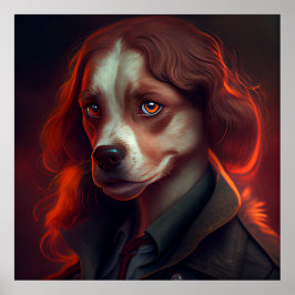 Plakat Frau Fanatsy Dog