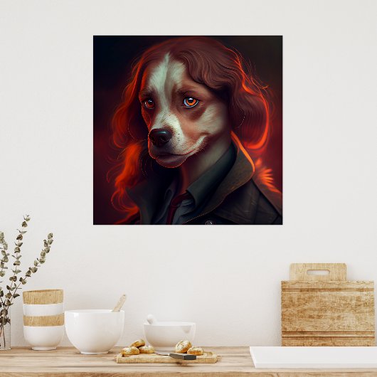 Plakat Frau Fanatsy Dog (Küche)