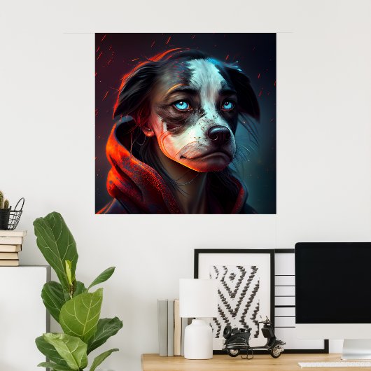 Plakat Frau Fanatsy Dog (Heimbüro)