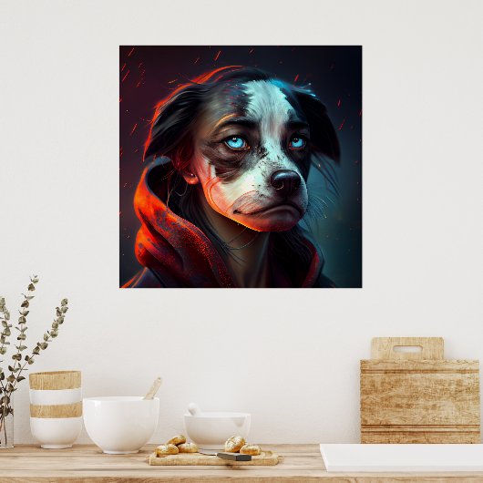 Plakat Frau Fanatsy Dog (Küche)