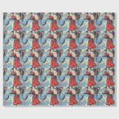 Plakat-Frauenaffe des Zirkus-Mädchens Vintager Geschenkpapier (Flach)