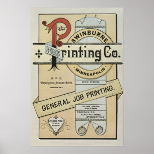 Plakat für Buchdruckerei aus den 1880er Jahren