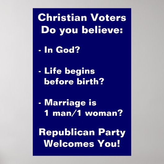 Plakat für christliche Wähler (Vorne)