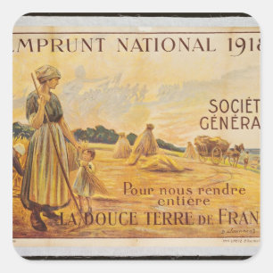 Plakat für das Darlehen für Nationalverteidigung Quadratischer Aufkleber