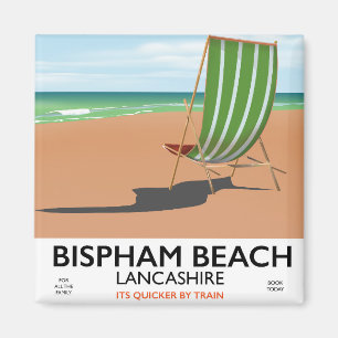 Plakat für das Meer von Bispham Beach Lancashire Magnet