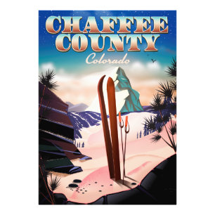 Plakat für das Skigebiet Chaffee County, Colorado. Fotodruck