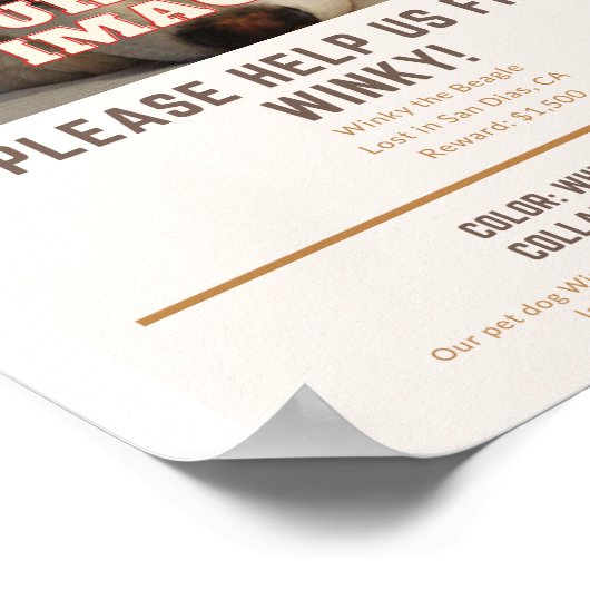 Plakat für deinen vermissten Hund (Ecke)