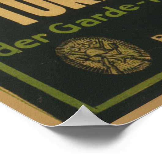 Plakat für deutsche Rekrutierung Sturmbatallion Sc (Ecke)