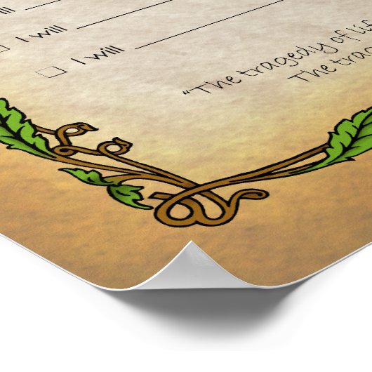 Plakat für die Eimerliste (Ecke)