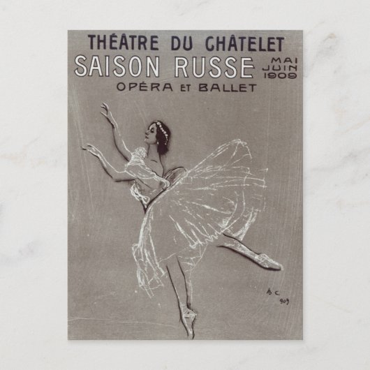 Plakat für die "Saison Russe" Postkarte (Vorderseite)
