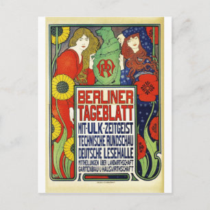 Plakat für die Zeitung Berliner Tageblatt, 1899 Postkarte