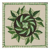 Plakat für grüne und weiße Blätter Poster (Vorderseite)