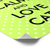 Plakat für Katzen und Lieben behalten | grüne Polk (Ecke)