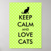 Plakat für Katzen und Lieben behalten | grüne Polk (Vorne)