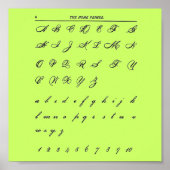 Plakat für kursive Briefe (Vorne)