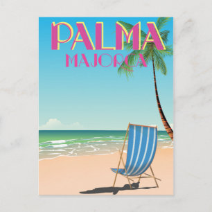 Plakat für Palma de Mallorca Strandurlaub Postkarte