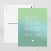 Plakat für positive Bejahungsvorschläge Postkarte (Vorne/Hinten)