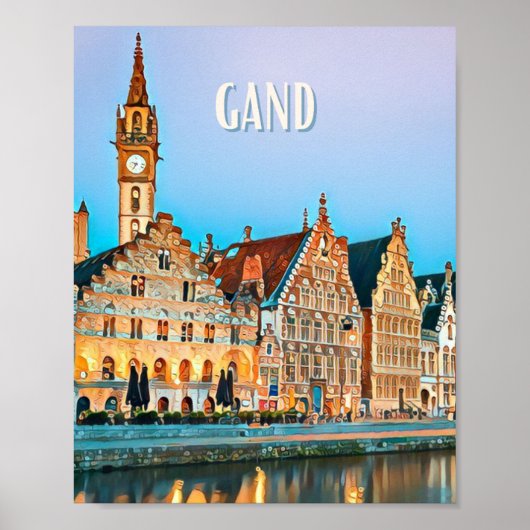 Plakat Gand Belgien Foto Vintage (Vorne)