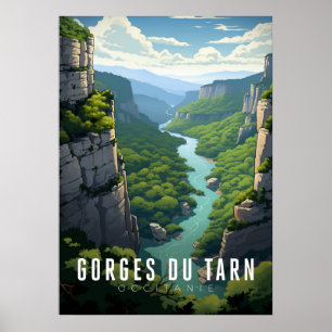 Plakat Gorges du Tarn - Frankreich - Illustration