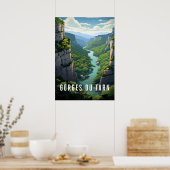 Plakat Gorges du Tarn - Frankreich - Illustration (Küche)