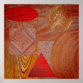 Plakat Holz - texturierte geometrische Formen (Vorne)