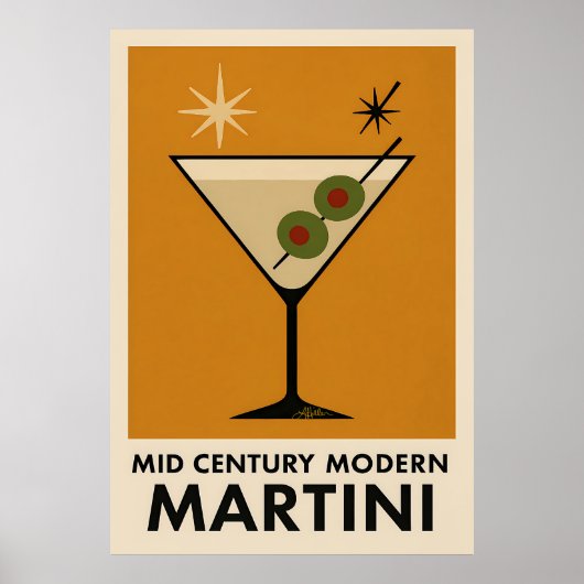Plakat im Stil der Mitte des Jahrhunderts Modern M (Vorne)