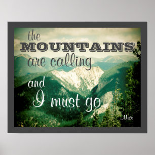 Plakat John Muir zitieren die Berge