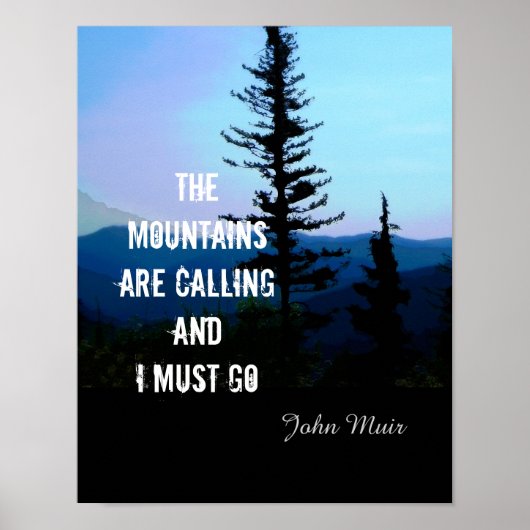 Plakat John Muir zitieren die Berge (Vorne)