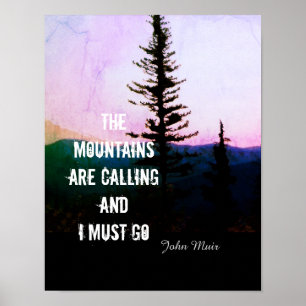 Plakat John Muir zitieren die Berge