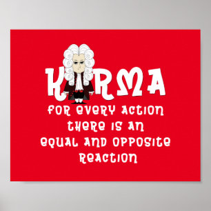 Plakat. Karma u. Newtons 3. Gesetz (dunkler Poster