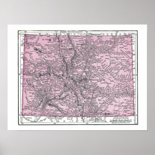 Plakat:  Karte von Colorado, 1921 Poster