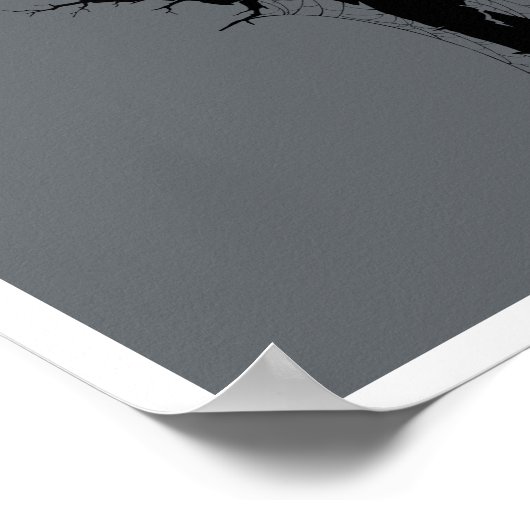 Plakat Landscape Moon, tree & eagle wall art (Ecke)