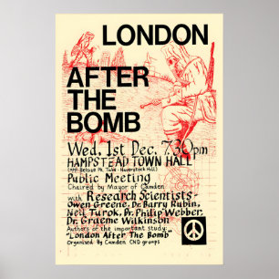 Plakat London nach der Bombe öffentliche Versammlu