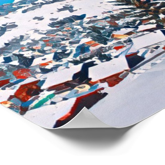 Plakat Megève Skistation (Ecke)