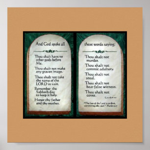 Plakat mit 10 Geboten