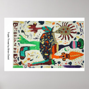 Plakat mit dreifacher Drohung