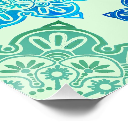 Plakat mit grünen und blauen Medaillen Poster (Ecke)