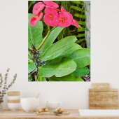 Plakat mit rosa Blume (Küche)