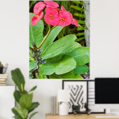 Plakat mit rosa Blume (Heimbüro)